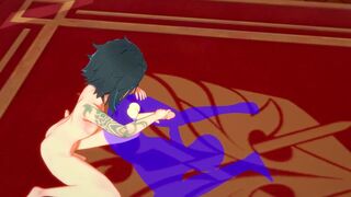 Genshin Impact Yaoi - Xiao Footjob and Rimjob - Sissy crossdress Japanese Oriental Hentai Tentacle Film Game Porn Gay - 13 image