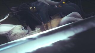 Anubis the Dog and Mew the cat hard sex with a bunny in a threesome