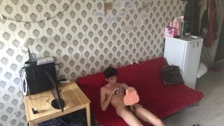 Hidden filming of a teenager and a student with a doll with a narrow hole - 10 image