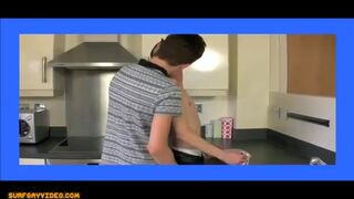 Twinks Have Bareback Sex in Kitchen