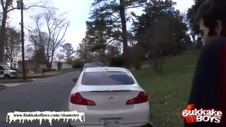 Bukkake lover gets his asshole double penetrated hard - 1 image