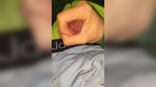 Puppy plays with his dick and cums on himself - 2 image