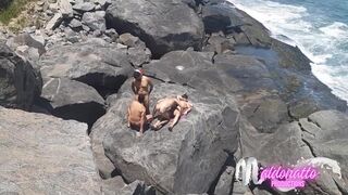 Amateurs having sex on a public beach. Outdoor gay sex in Rio de Janeiro Brazil. - 5 image