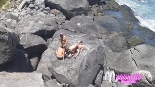 Amateurs having sex on a public beach. Outdoor gay sex in Rio de Janeiro Brazil. - 6 image
