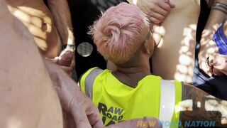 HARDCORE FUCKING OUTDOOR DARKROOM 20+ COCKS - 3 image