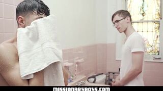 MormonBoyz - Hung Missionary Stud Gets Fucked In The Shower By Another Boy - 9 image