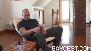 Gaycest Brody Fox rides big dick DILF bear Cain Marko raw bareback - 4 image