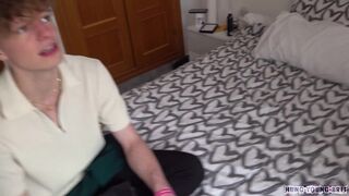 CUTE BLOND TWINK TAKES ARM SIZED COCK