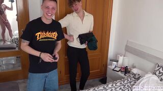 CUTE BLOND TWINK TAKES ARM SIZED COCK - 3 image