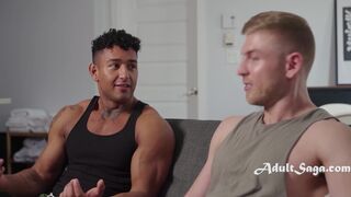 Buff Friends Learn To Jerk Off Infront Of Eachother To Prepare For Tough Life - Kenzo Alvarez, Matthew Ellis - 1 image