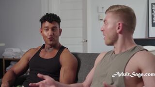 Buff Friends Learn To Jerk Off Infront Of Eachother To Prepare For Tough Life - Kenzo Alvarez, Matthew Ellis - 2 image
