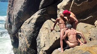 Naughty fisherman caught giving his ass behind the rocks. - FULL ON RED