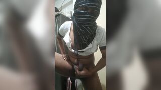 Crossdresser Wears Bra and Scarf - 9 image