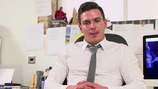 Tired from work in the office and ready to stroke a cock to