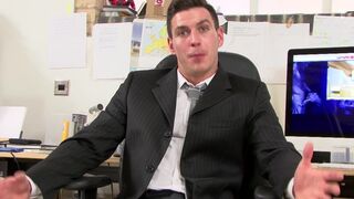 Tired from work in the office and ready to stroke a cock to