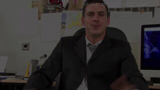 Tired from work in the office and ready to stroke a cock to - 8 image