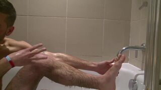 Theo Reid & Dan Broughton, relaxing sex in a hot tub, with