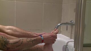 Theo Reid & Dan Broughton, relaxing sex in a hot tub, with