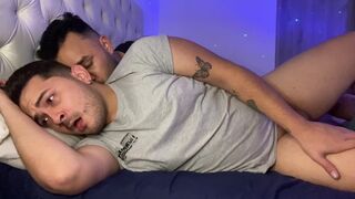 My stepbrother comes home from a party, gets into my bed and eats my ass bareback