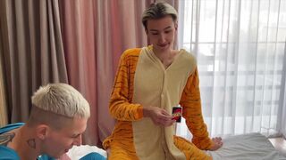 Gay Threesome - Twink Pajama Party Turns Into Passionate No-Condom Fucking - 614