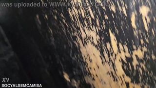 Gay nerd being used by two tops in the box of a gay porn cinema - COMPLETE ON RED - 10 image