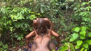 Digging Deep Ebony Creamy Big Fat Ass in the Woods of Nigeria