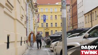 DADDYONTWINK Horny Twink Ollie Barn Pleasured With Bareback Threesome