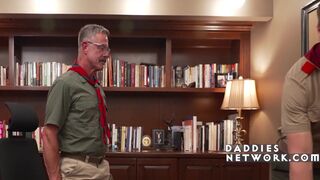 Reece Scott and Cole Blue take turns fucking scout's tight ass in hot uniform taboo action - 1 image