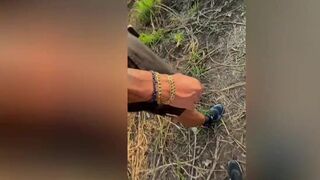 Jhulian Moura & Novin Carioca explore each other's bodies in the woods for a well-endowed man