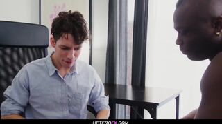 Cristiano & Harrison Feels's Bareback Interracial Masturbation Session Ends with Hot Cumshot