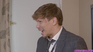 Adrian Hart & Ethan Chase engage in steamy interracial anal play with their workmates in hotel room - 1 image