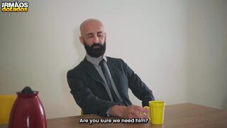 Eli Barcellos takes on Kostya Kazenny's massive meat pole in a wild anal session