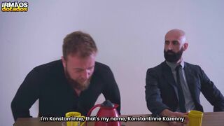 Eli Barcellos takes on Kostya Kazenny's massive meat pole in a wild anal session