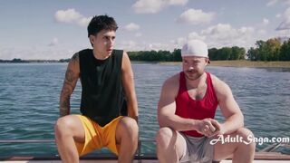 Marcus Mcneill & Angel Elias take on a straight stud on a boat - raw and raw!