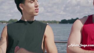 Marcus Mcneill & Angel Elias take on a straight stud on a boat - raw and raw! - 4 image