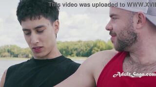 Marcus Mcneill & Angel Elias take on a straight stud on a boat - raw and raw!