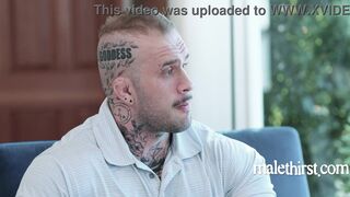 Jayden Marcos & Davin Strong dominate a twink with their massive cocks