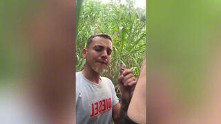 Jhulian Moura & Novin Carioca explore each other's bodies in wild woods encounter