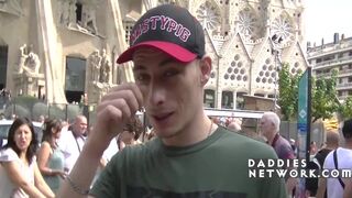 Two Twinks take on Abraham Montenegro in a hardcore rough anal pounding