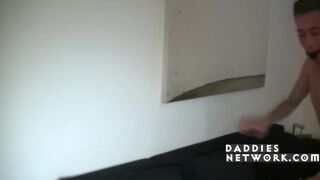 Two Twinks take on Abraham Montenegro in a hardcore rough anal pounding