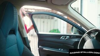 Luciano's ultimate property pitch: Raging Stallion goes wild on Drew Valentino's bed for a wild bareback ride