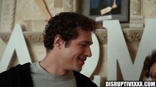 Watch Johnny Donovan, Jayden Marcos & Jack Valor take turns rimming & barebacking in wild frat house threesome frenzy!