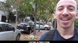 Hot Latina takes it like a champ in doggystyle bareback action with foreskin licking and ass play