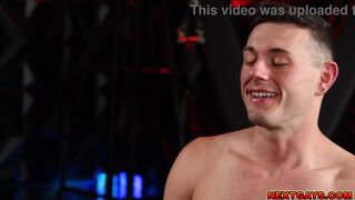 Ryder Owens can't resist Carter Collins' massive rod at glory hole and ends up gagging on his rimming and deepthroating skills