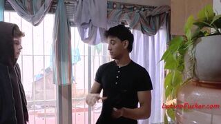 Blu Twink and Camilo Caba get wild in steamy kitchen action with hot latin and Spanish action