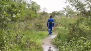 Luccas Melo and The Hunter's bareback anal action on the wall - fetish porn