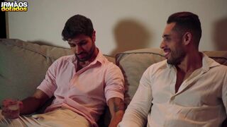 Tiago Gaucho and Edu Alburquerque caught kissing & fisting in sauna with perfect ass play