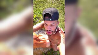 Watch Thales Botelho's perfect ass get worshiped in the woods by O Brasileirinho's massive cock