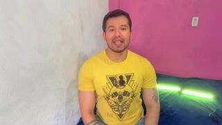 Watch as a well-endowed jackal seduces car salesmen with his 19.5 inch monster cock!