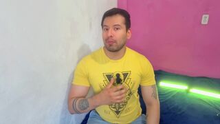 Watch as a well-endowed jackal seduces car salesmen with his 19.5 inch monster cock!